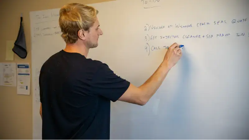 Janesville Innovation Center Writing on board Janesville Innovation Center Writing on board
